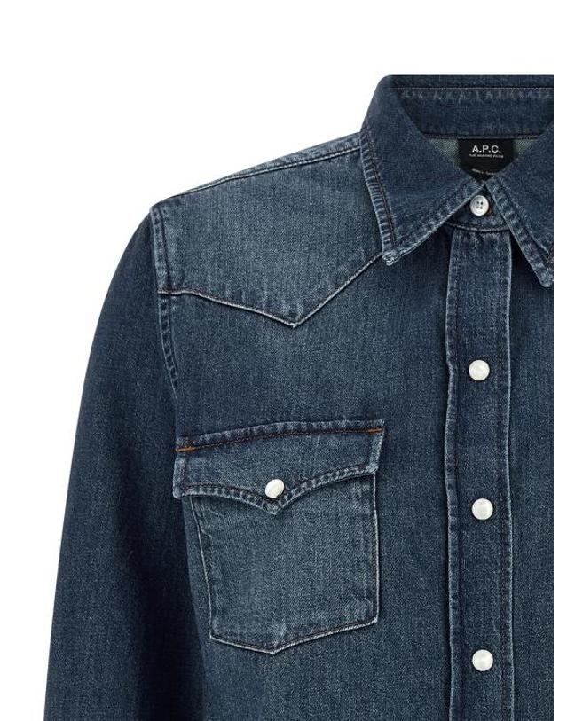 아페세 [해외직구] 26SS 아페쎄 블라우스 COHMEF12644IAL Blue 착용컷
