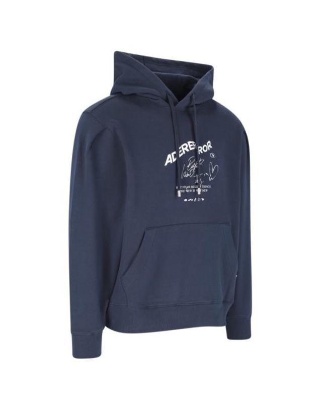 아더에러 [해외직구] 23FW 아더에러 후드 티셔츠 BMADFWHD0102NVNAVY Blue 착용컷