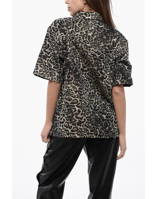 올세인츠 [해외직구] 올세인츠 블라우스 JEMI WT063Z LEOPARD GOLD Multicolor 착용컷