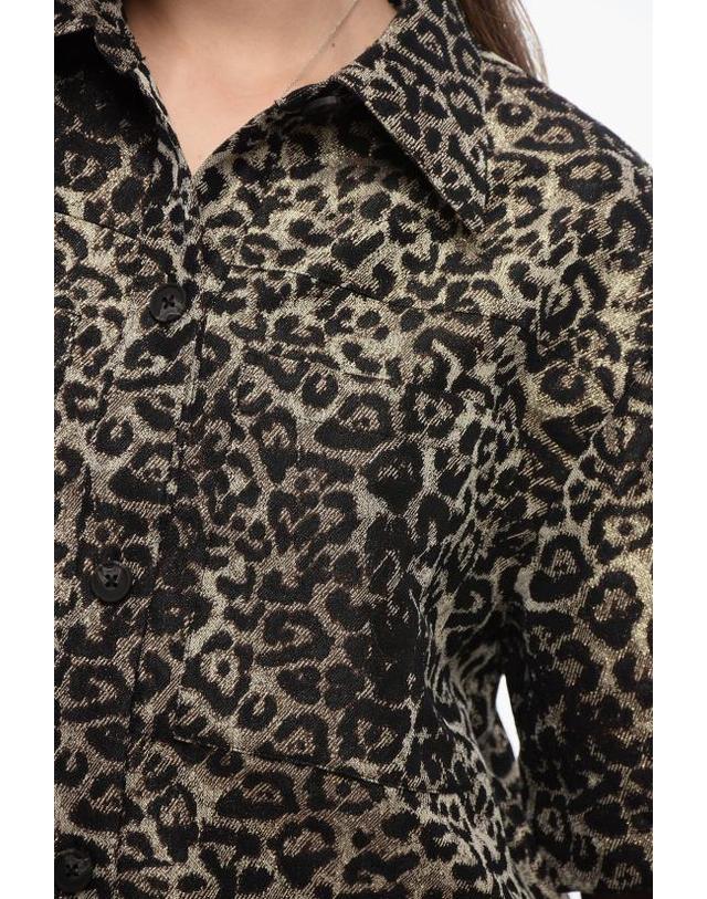 올세인츠 [해외직구] 올세인츠 블라우스 JEMI WT063Z LEOPARD GOLD Multicolor 착용컷