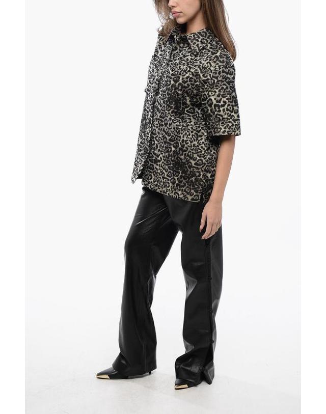 올세인츠 [해외직구] 올세인츠 블라우스 JEMI WT063Z LEOPARD GOLD Multicolor 착용컷