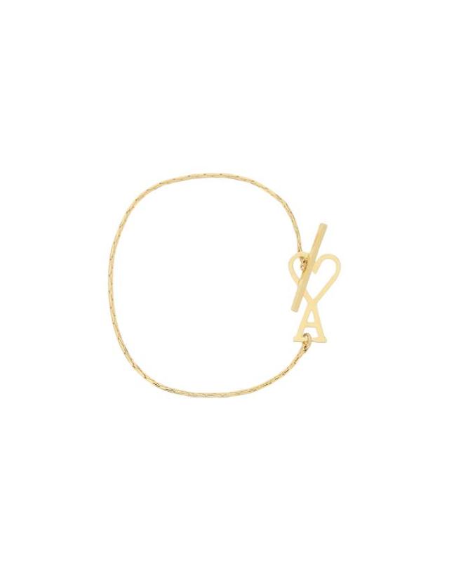 아미 [해외직구] 24FW 아미 드 꾀흐 하트 로고 브레이슬릿 UJW917361902 GOLD 착용컷