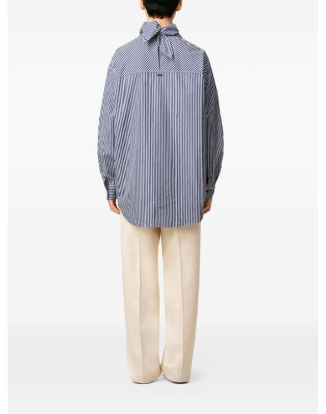 아미 [해외직구] 25FW 아미 울 롱 슬리브 반다나 블라우스 UTP801D CO01334901 Clear Blue 착용컷