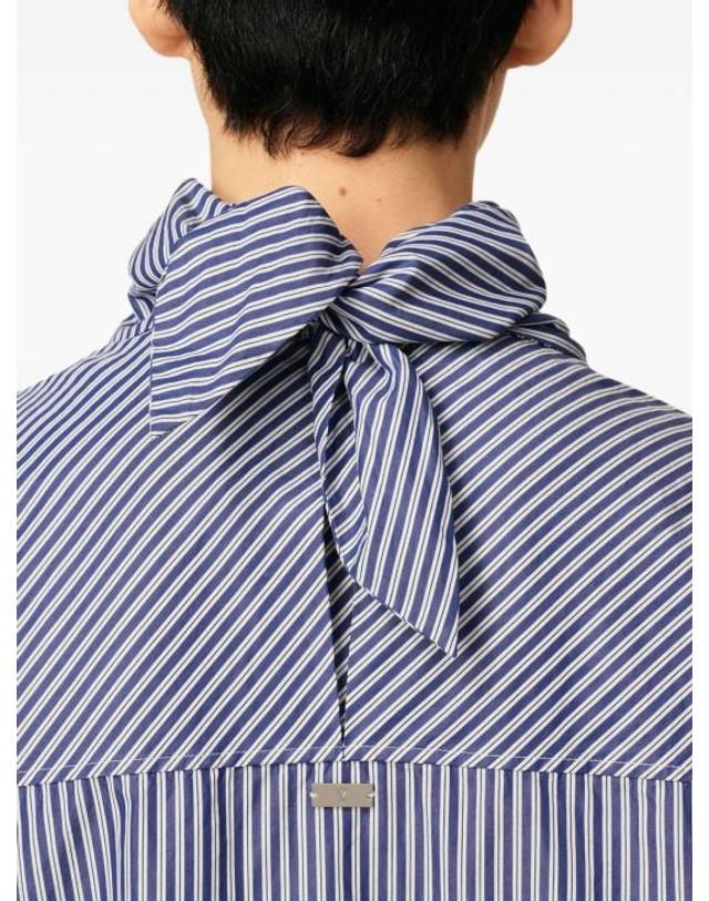 아미 [해외직구] 25FW 아미 울 롱 슬리브 반다나 블라우스 UTP801D CO01334901 Clear Blue 착용컷