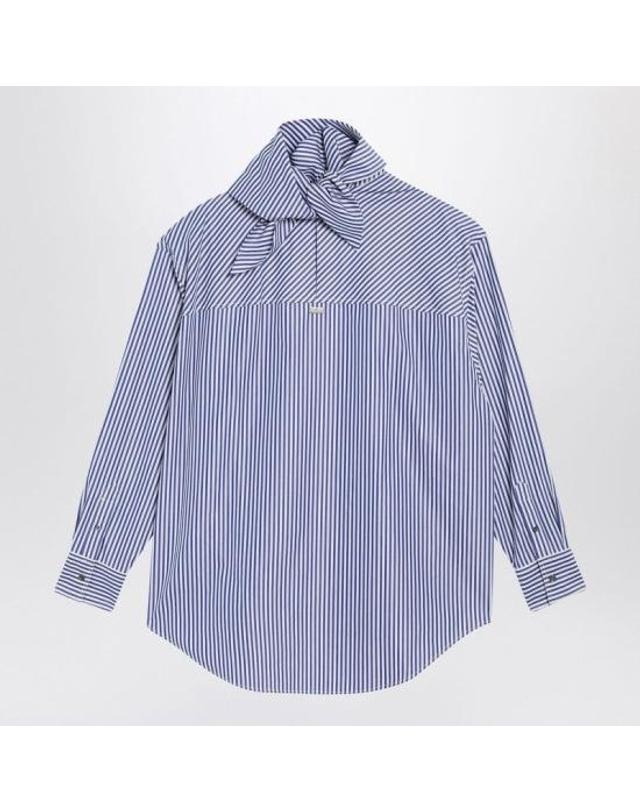 아미 [해외직구] 25FW 아미 울 롱 슬리브 반다나 블라우스 UTP801 CO01334901 BLUE 착용컷