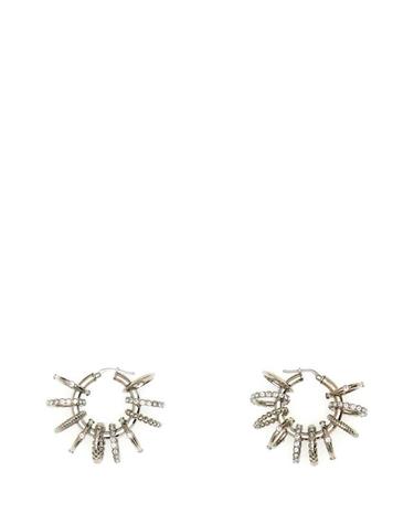 [해외직구] 23FW 아미나 무아디 이어링 MULTIRINGHOOPBIG WHICRYSIBA SILVER