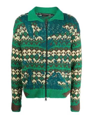 [해외직구] 23FW 앤더슨벨 집업 니트 ATB1008MGREEN Green