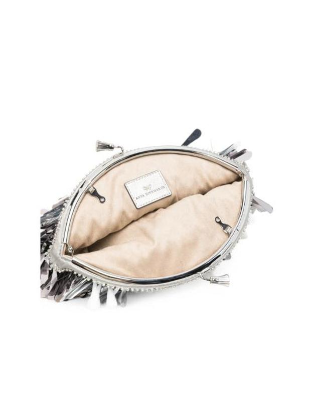 안야 힌드마치 [해외직구] 26FW 안야힌드마치 클러치 파우치 208888 AW260175 SILVE BLACK 착용컷