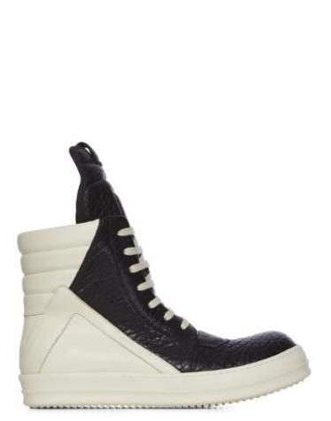 릭오웬스 [해외직구] 26FW 릭 오웬스 타워 지오바스켓 레더 하이탑 스니커즈 RU02F4894LBBLCO 9111 BLACK MILK