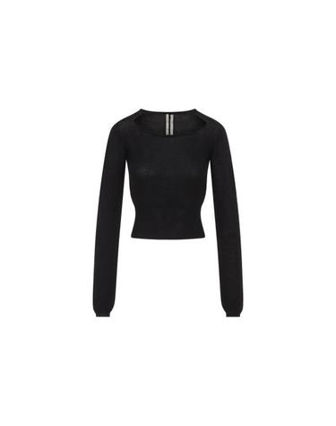 [해외직구] 26FW 릭 오웬스 컷아웃 크롭 스웨터 RP02F5617 ML 09 BLACK