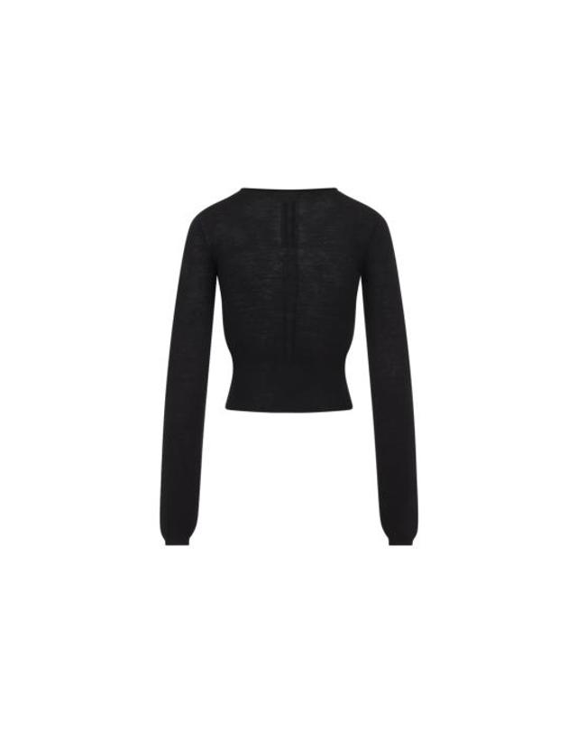 릭오웬스 [해외직구] 26FW 릭 오웬스 컷아웃 크롭 스웨터 RP02F5617 ML 09 BLACK 착용컷