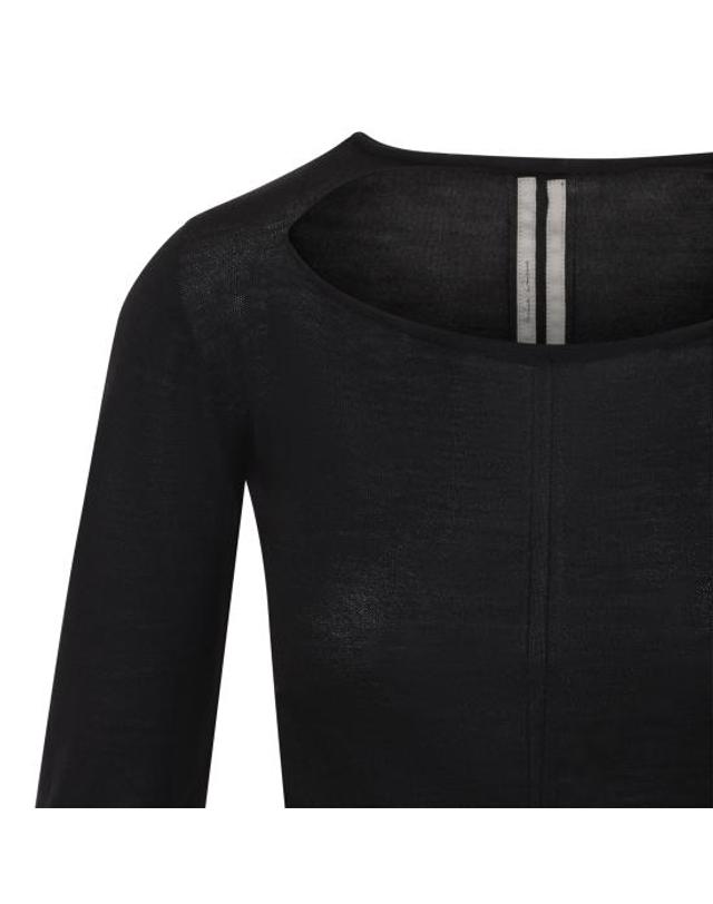 릭오웬스 [해외직구] 26FW 릭 오웬스 컷아웃 크롭 스웨터 RP02F5617 ML 09 BLACK 착용컷
