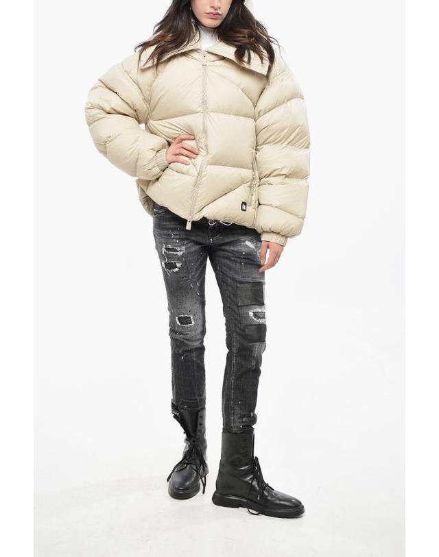 바콘 [해외직구] 베이컨 숏패딩 BACPIGIA559 BAC080 Beige 착용컷