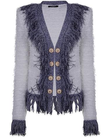 [해외직구] 25SS 발망 수트 자켓 EF1SK049KH97 GEH WHITE BLUE JEANS