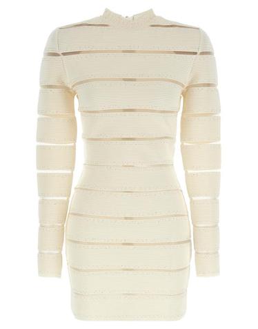 [해외직구] 26SS 발망 숏 원피스 GF0R8955KJ84GDK White
