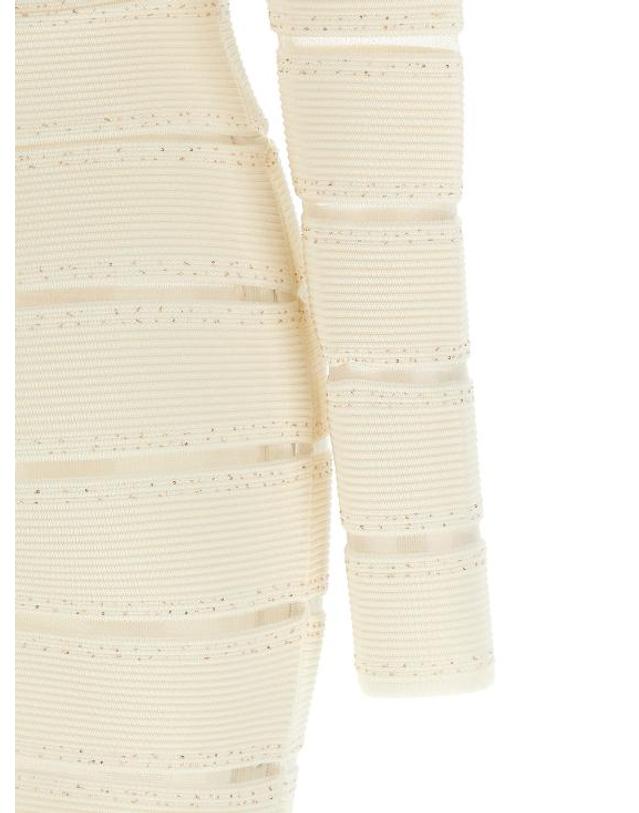 발망 [해외직구] 26SS 발망 숏 원피스 GF0R8955KJ84GDK White 착용컷