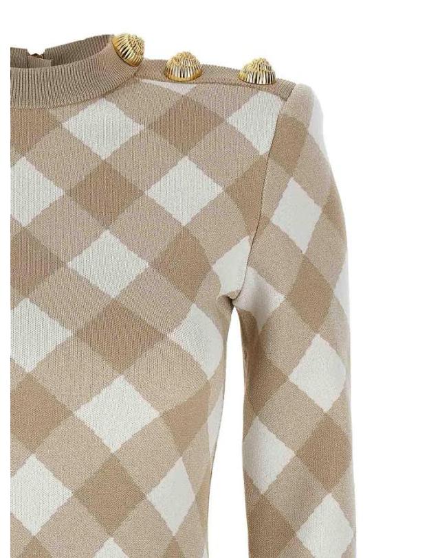 발망 [해외직구] 24FW 발망 숏 원피스 DF0R8739KH56GVQ Beige 착용컷