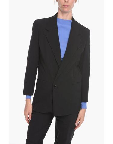 [해외직구] 보테가베네타 나일론 캔버스 싱글 브레스티드 블레이저 622938VKJ601000 Black