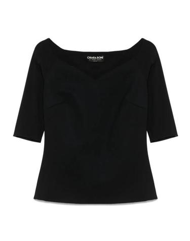 [해외직구] 25FW 키아라보니 반팔 티셔츠 TOSAFFBS 37 BLACK