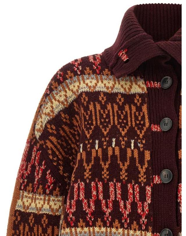 드리스 반 노튼 [해외직구] 26FW 드리스 반 노튼 가디건 DR345001BM BURGUNDY 착용컷