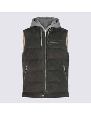 [해외직구] 26FW 일레븐티 가죽 자켓 N75GILF05 PEL0N0428013 CLAY AND LIGHT GREY