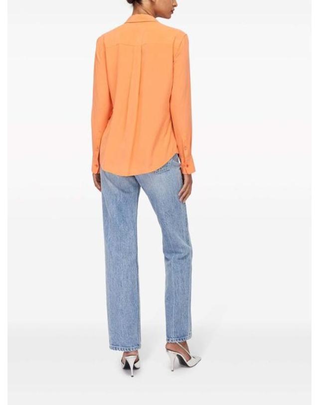 이큅먼트 [해외직구] 25SS 이큅먼트 블라우스 Q23E231FLAMINGO Orange 착용컷