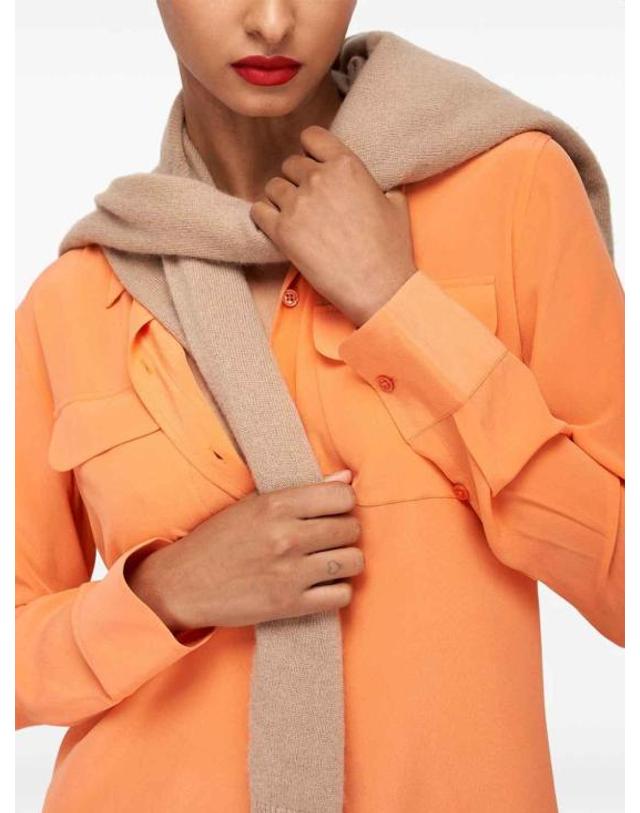 이큅먼트 [해외직구] 25SS 이큅먼트 블라우스 Q23E231FLAMINGO Orange 착용컷