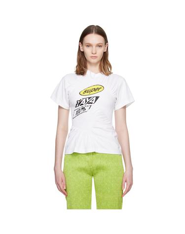 [해외직구] 슈퍼 야야 화이트 SYY 트위스트 티셔츠 Sy Twist T Shirt TP874357428