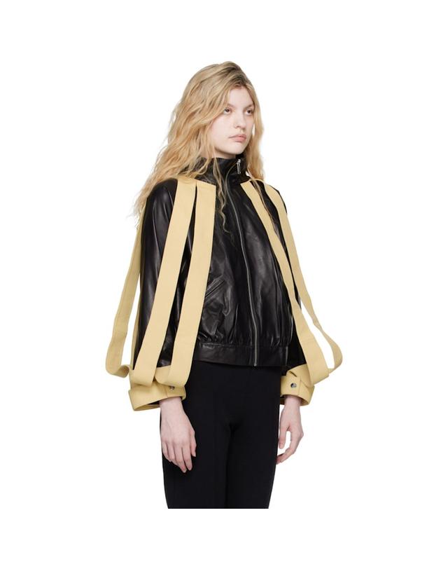 수퍼야야 [해외직구] 슈퍼 야야 블랙 옐로우 랜스커넷 가죽 보머 재킷 Lansquenet Jacket Bomber TP874293515 착용컷