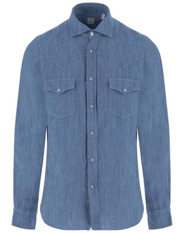 [해외직구] 26SS 피나모레 데님 셔츠 C0724D04 Blue