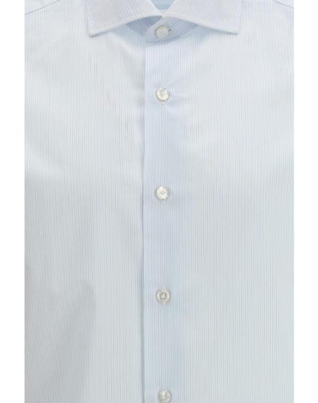 피나모레 [해외직구] 26SS 피나모레 긴팔 셔츠 NPZNPSZL06035101 LIGHT BLU STRIPE 착용컷