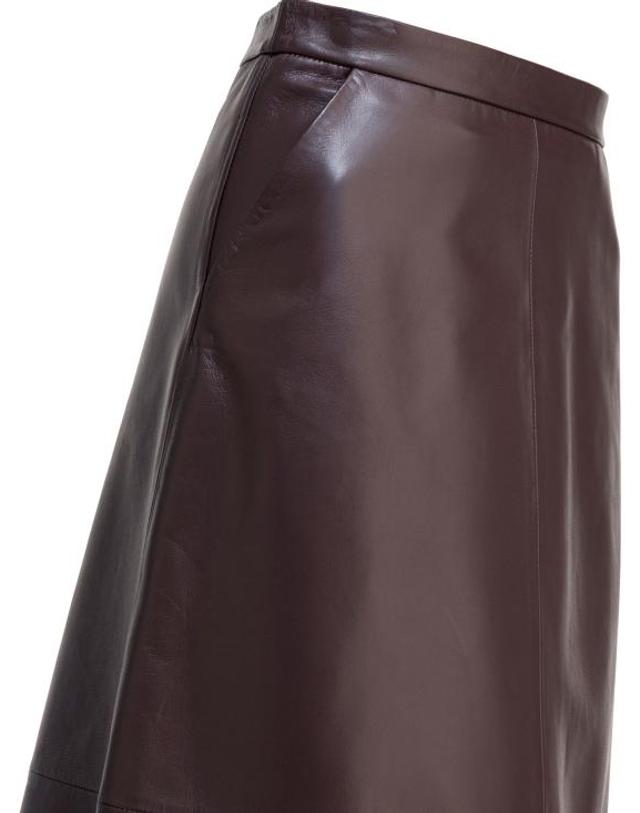 펄링 바이 지아니 [해외직구] 25FW 펄링바이지아니 미디 스커트 GWENDANAPPA GLOVEBORDEAUX Beige 착용컷