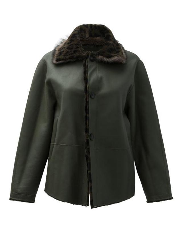 펄링 바이 지아니 [해외직구] 25FW 펄링바이지아니 케이프 ALISON MIXAGNELLO LEOPARDOMILITARY Green 착용컷