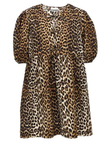 [해외직구] 25FW 가니 프린티드 타이 스트링 포플린 미니 드레스 F9758943 Multicolor