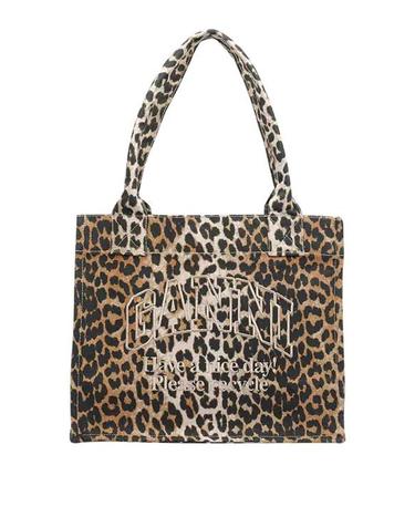 [해외직구] 26SS 가니 라지 캔버스 토트백 A7179943 ANIMAL PRINT