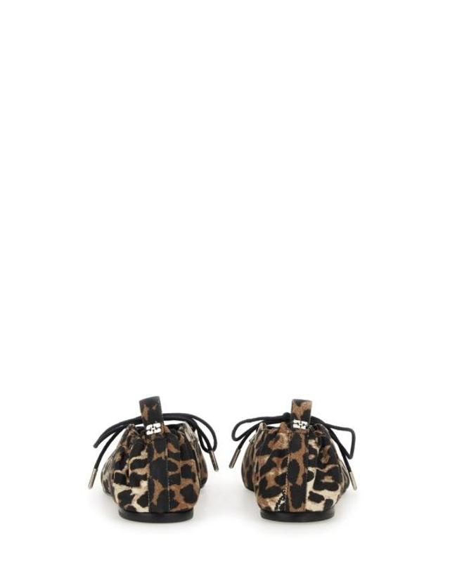 가니 [해외직구] 25FW 가니 레오파드 프린트 데님 아일렛 레이스업 발레리나 플랫 슈즈 S2961 943 ANIMALIER 착용컷