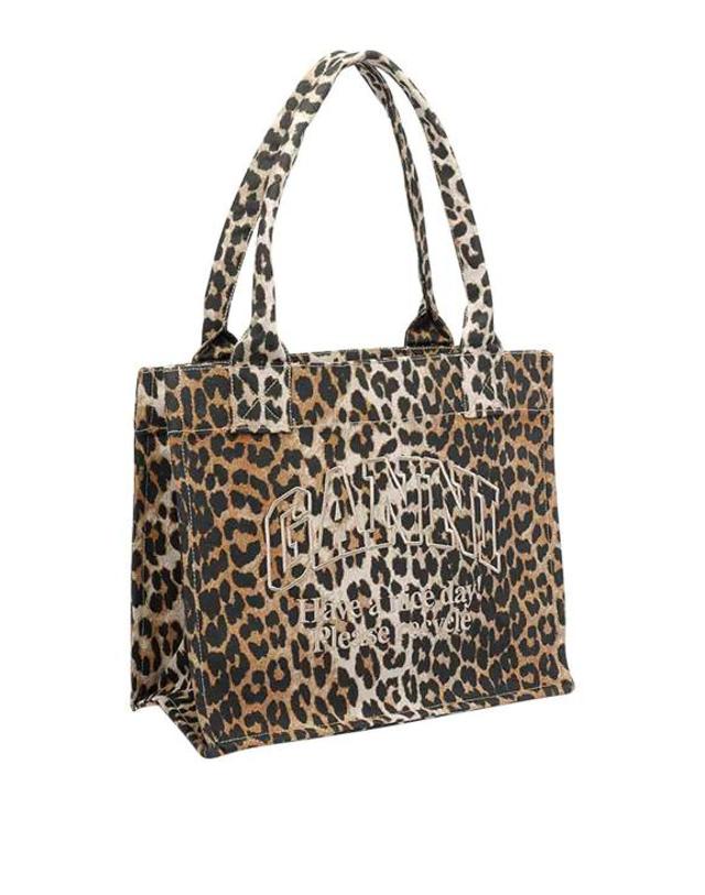 가니 [해외직구] 26SS 가니 라지 캔버스 토트백 A7179943 ANIMAL PRINT 착용컷