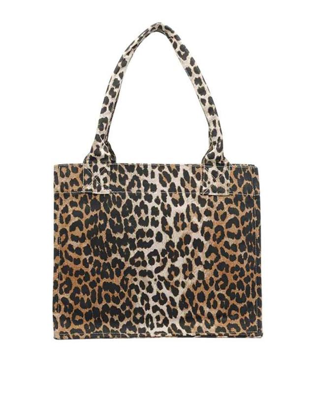 가니 [해외직구] 26SS 가니 라지 캔버스 토트백 A7179943 ANIMAL PRINT 착용컷