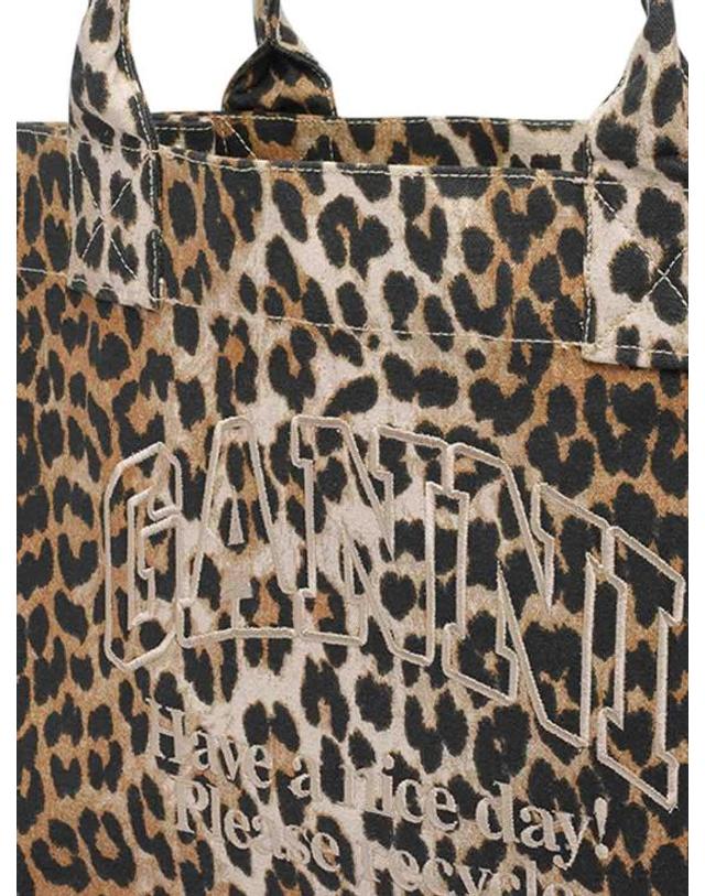 가니 [해외직구] 26SS 가니 라지 캔버스 토트백 A7179943 ANIMAL PRINT 착용컷