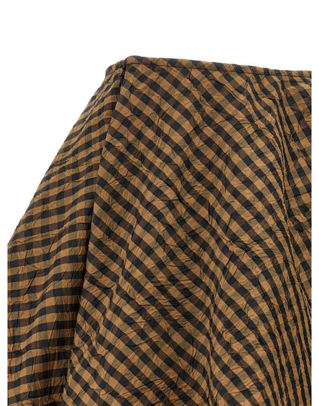가니 [해외직구] 26SS 가니 크링클 체크 미니 서클 스커트 A1090074925 Brown 착용컷