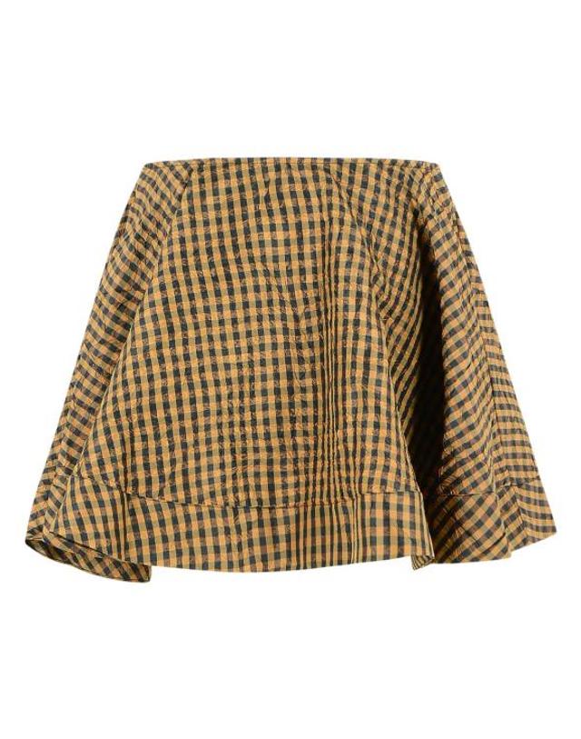 가니 [해외직구] 26SS 가니 크링클 체크 미니 서클 스커트 A1090074925 Brown 착용컷