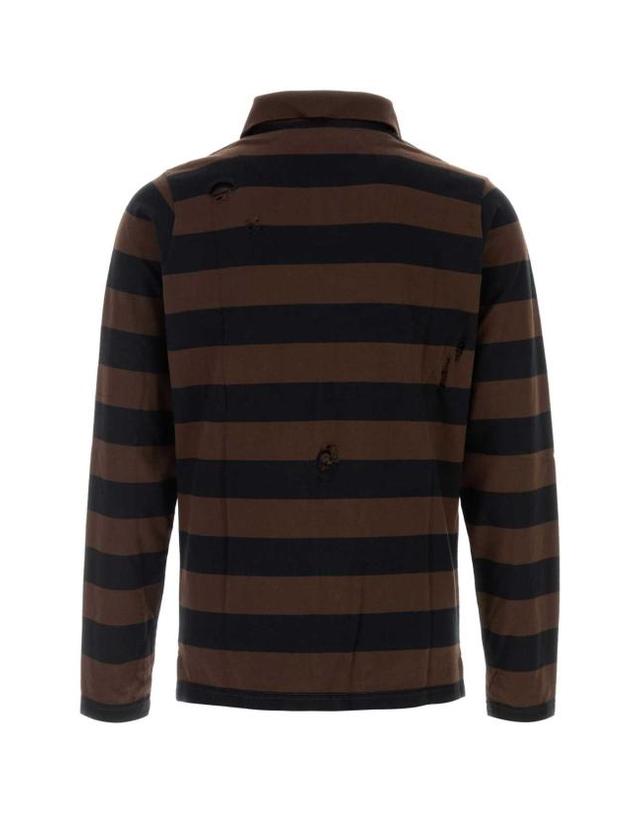 지마구아스 [해외직구] 26FW 기마구아스 폴로 티셔츠 STEEVELSPOLO BLACKBROWN Stripped 착용컷