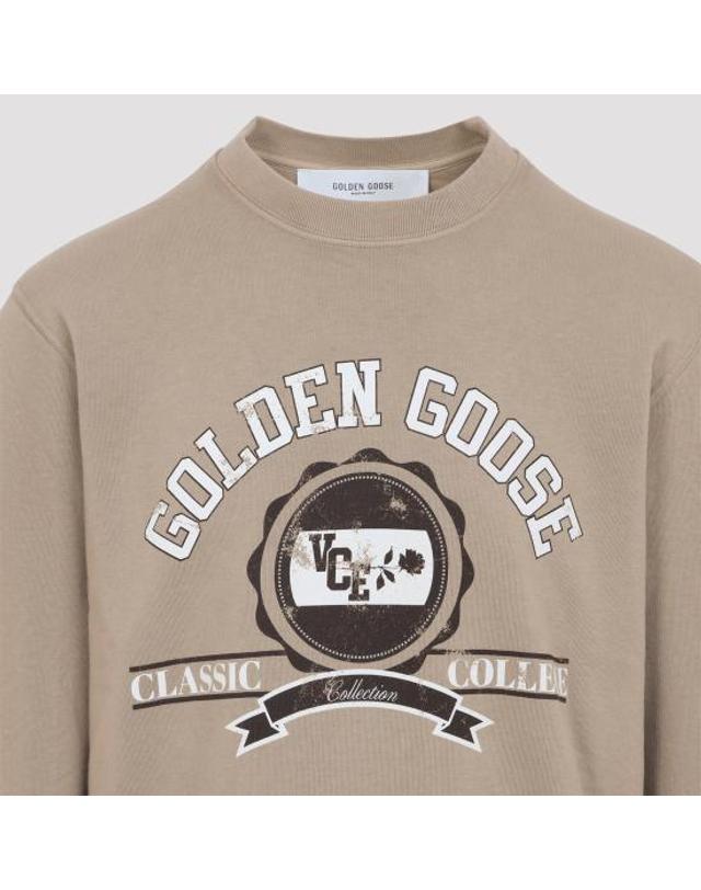 골든구스 [해외직구] 25FW 골든구스 앞면 프린트 코튼 스웨트셔츠 GMP01223P00214415200 NUDE NEUTRALS 착용컷