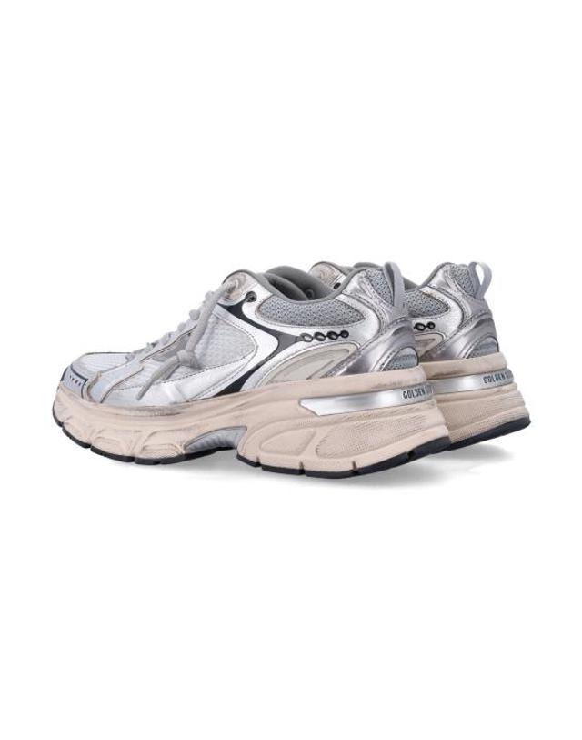 골든구스 [해외직구] 26SS 골든구스 라이트스타 스니커즈 GWF00724F007843 60320 GREY SILVER BLACK 착용컷