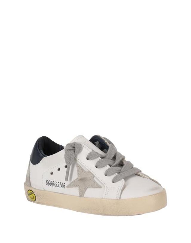 골든구스 [해외직구] 26FW 주니어 골든구스 스니커즈 GJF00102F000414 10303 WHITE ICE NAVY BLUE 착용컷