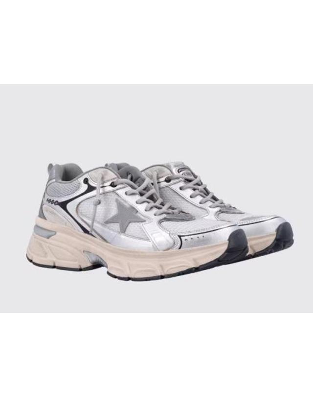 골든구스 [해외직구] 26SS 골든구스 라이트스타 스니커즈 GMF00724F007843 60320 GREY SILVER BLACK 착용컷