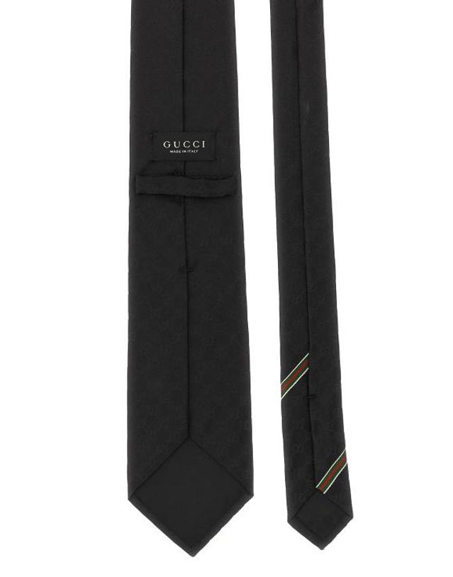 구찌 [해외직구] 26FW 구찌 GG 패턴 실크 타이 4565204B0021000 Black 착용컷