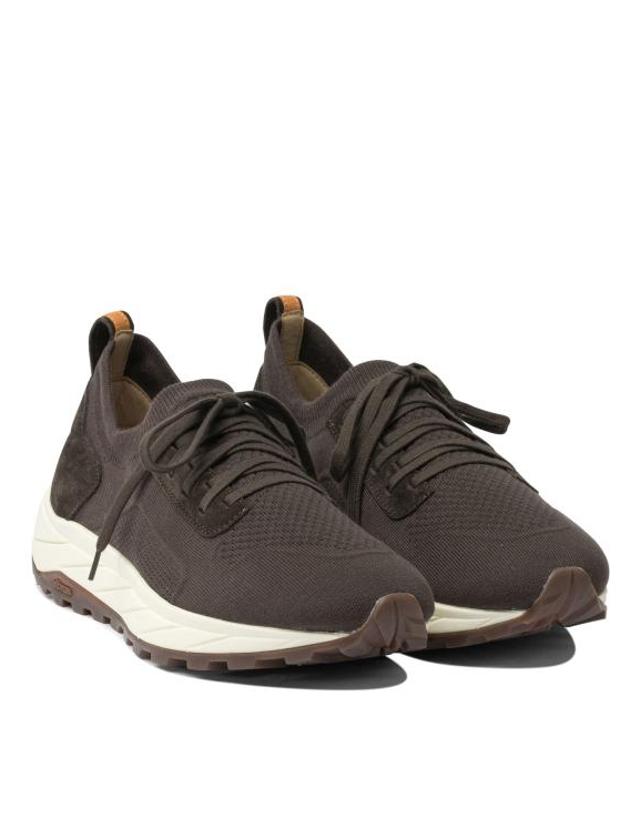 헨더슨 [해외직구] 25FW 헨더슨 스니커즈 APOLLO254KNIT FONDENTE SUEDE MODICA Brown 착용컷