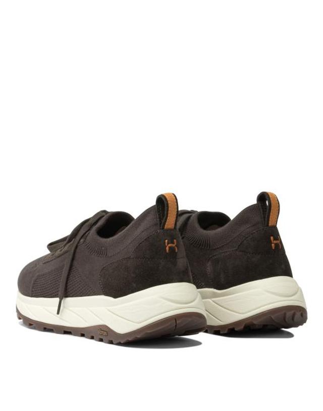 헨더슨 [해외직구] 25FW 헨더슨 스니커즈 APOLLO254KNIT FONDENTE SUEDE MODICA Brown 착용컷