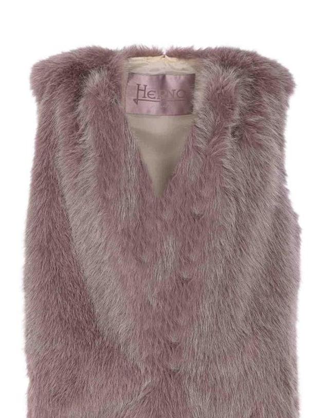 에르노 [해외직구] 25FW 에르노 풀 인조 퍼 리조트 베스트 GC00065DR126274400 Nude Neutrals 착용컷